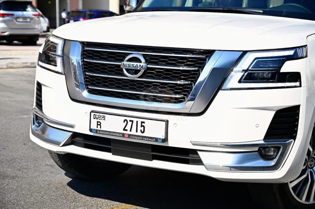 White Nissan Patrol Platinum 2021 for rent in Dubai 6